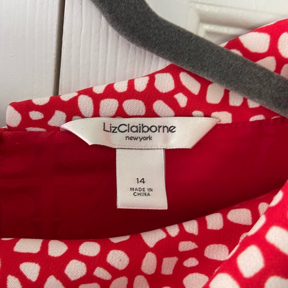 Liz Claiborne size 14 red and off white dress - Picture 8 of 8